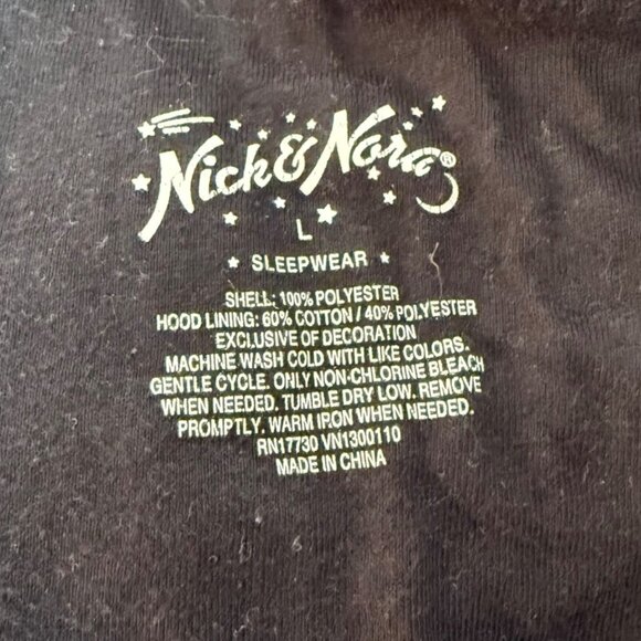 Nick Nora Leopard Print Adult Jumpsuit Pajamas Size L Hood Mittens Loungewear - Picture 8 of 12